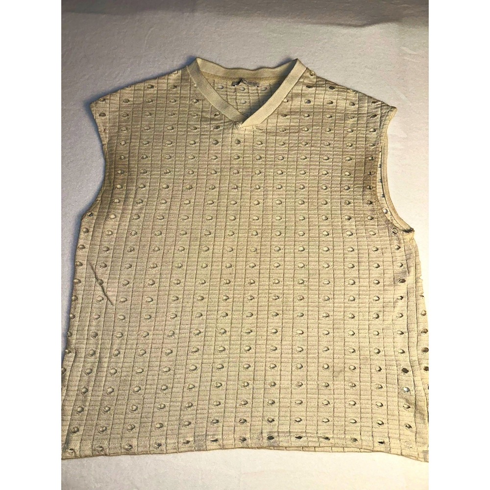 ZARA Women's Beige Sleeveless V-Neck Knit Cotton Tank Top Size M
